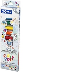 DOMS GRIP POP Plastic Crayons - 12 Shades